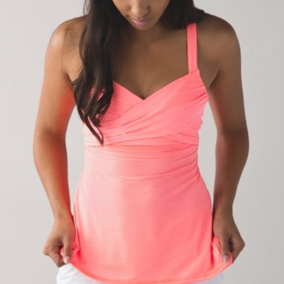 lululemon athletica Tops - Lululemon Wrap It Up Tank Grapefruit